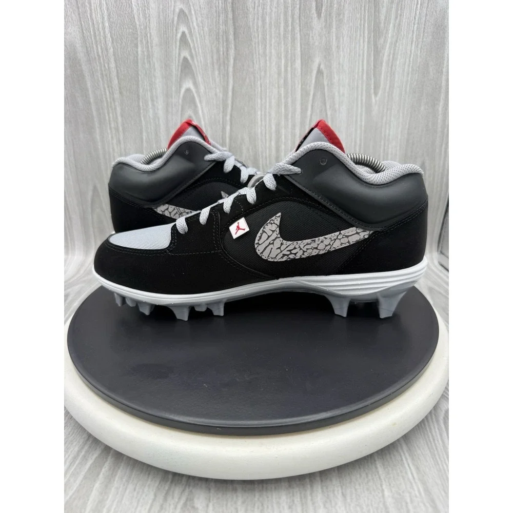 Nike Air Jordan Stadium 90 Mens Size 9.5 Black Cement Football Cleats HQ0210-060